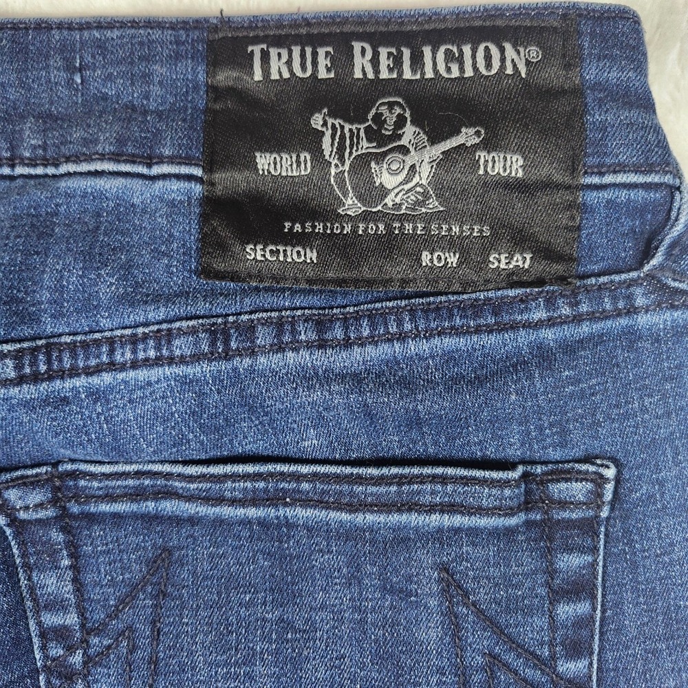 True Religion Becca Bootcut Jeans Womens 30 Blue Excellent Mid Rise Dark Wash - Picture 9 of 15